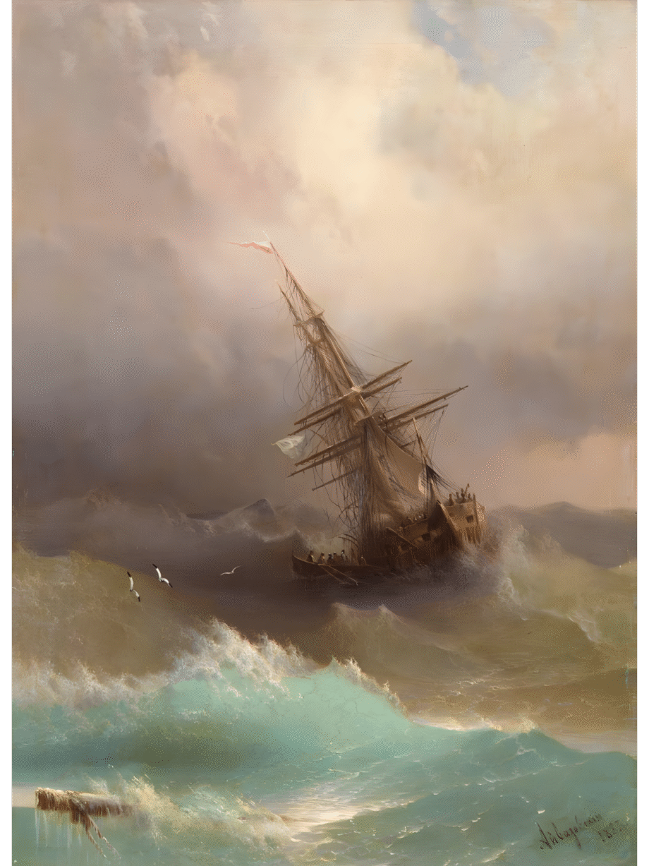 Ship in the Stormy Sea