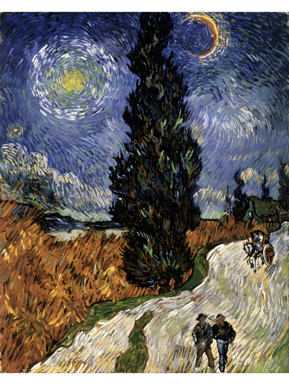 Road with Cypress and a Star