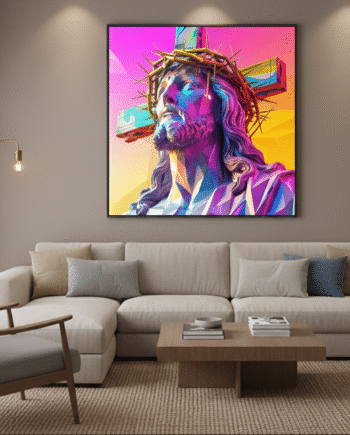 Cristo Geométrico Neon 2