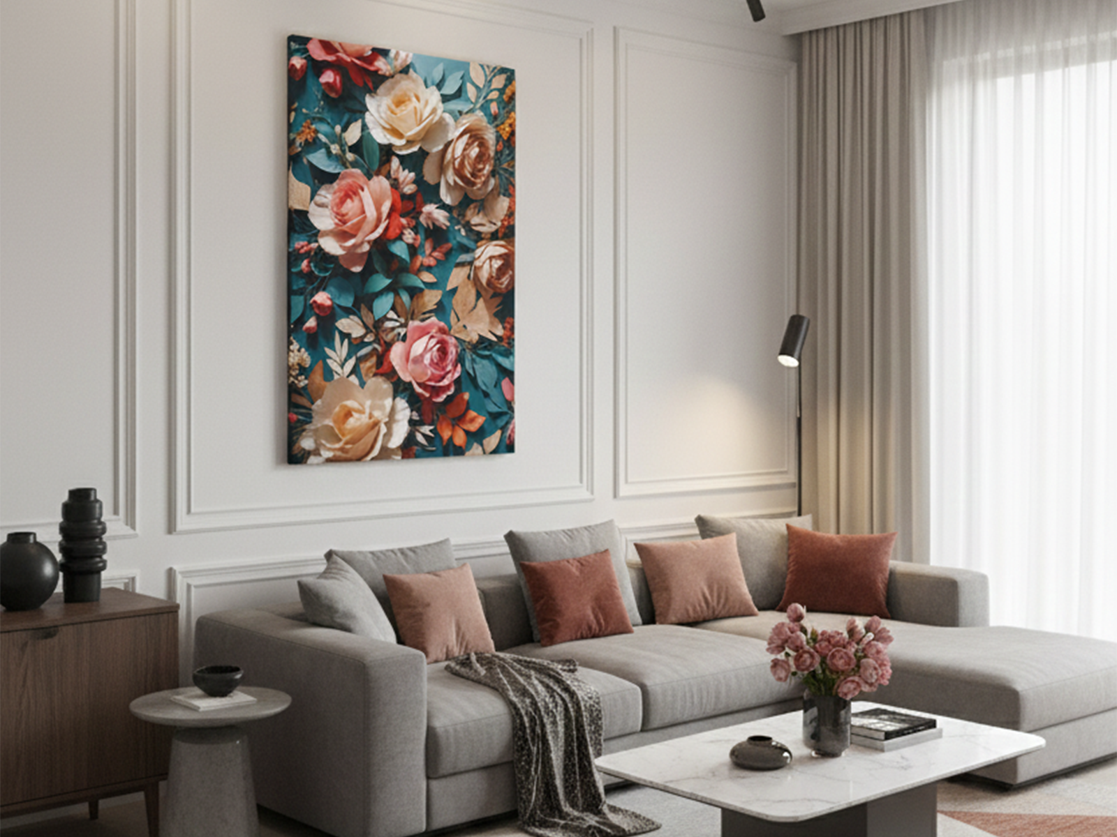 Rosas em Papel Azul 3