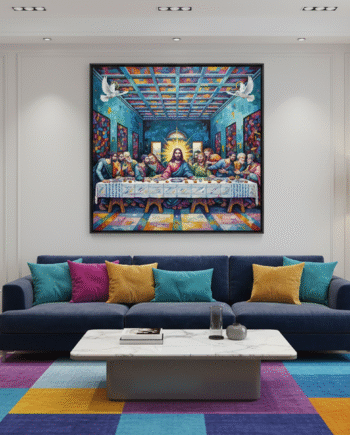 Santa Ceia Mosaico Azul 2