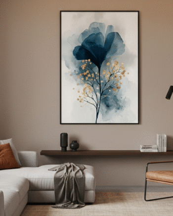 Flor Azul com Chuva Dourada 2