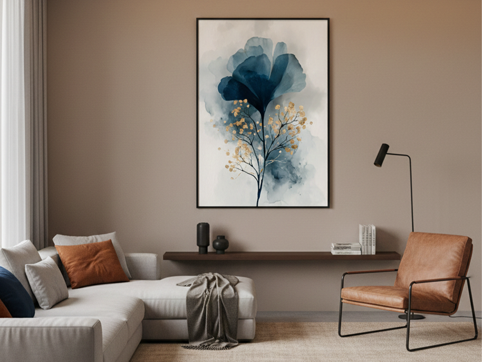 Flor Azul com Chuva Dourada 2